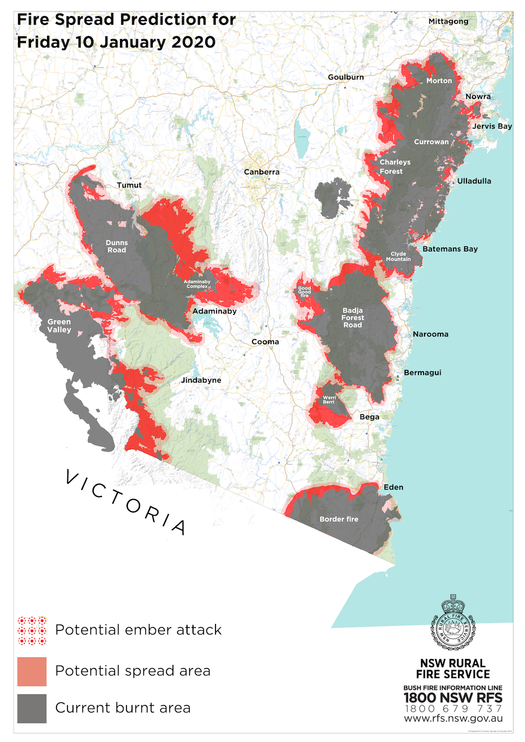 Fire spread prediction map released Tumut and Adelong Times